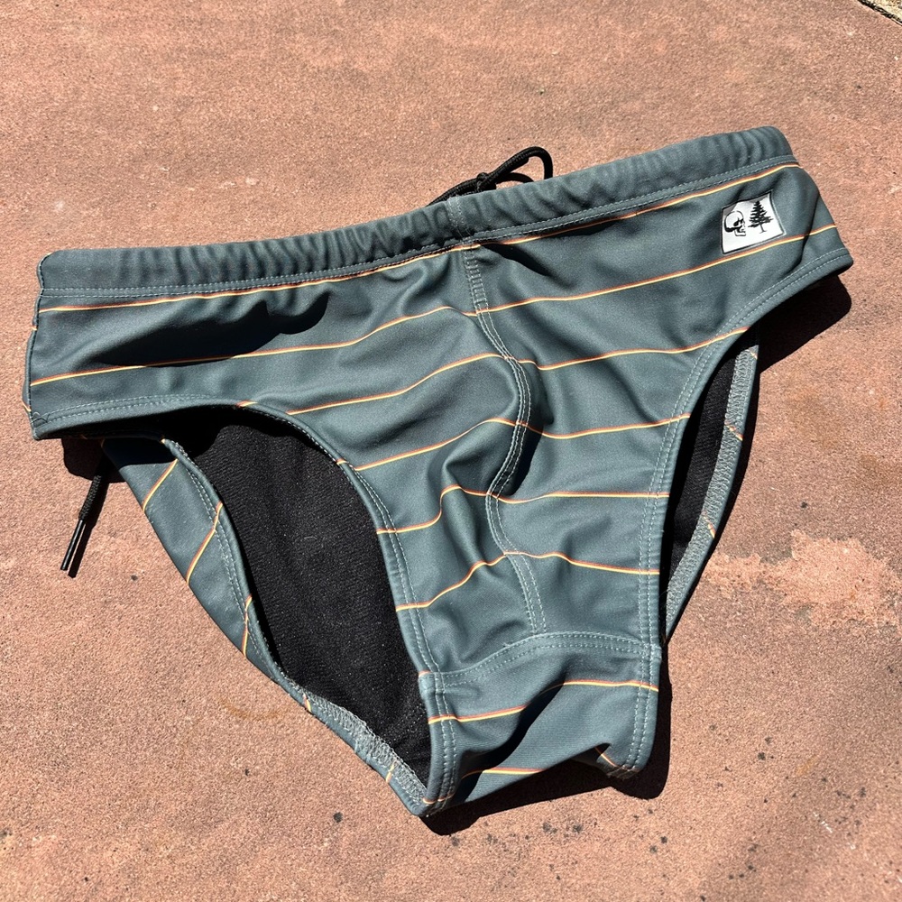 Walden Athletic Green and Gold Swim Trunks